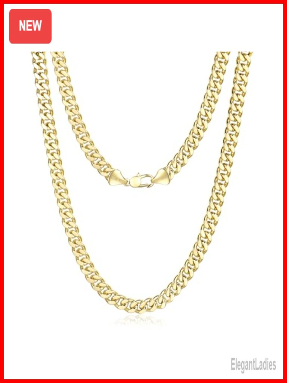 14K Gold Filled Cuban Link Chain Necklace Unisex 8mm Dainty Jewelry